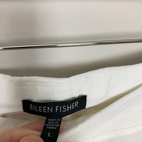 Eileen Fisher White Pull On Pants Womens Large - Picture 2 of 5